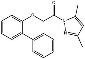 1-[(2-biphenylyloxy)acetyl]-3,5-dimethyl-1H-pyrazole Struktur