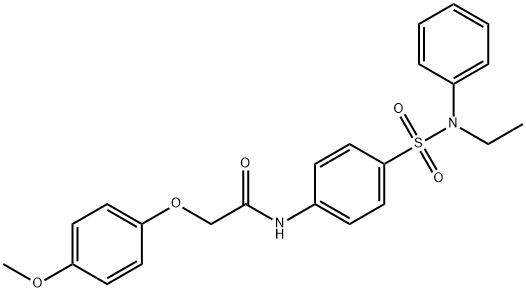 N-(4-{[ethyl(phenyl)amino]sulfonyl}phenyl)-2-(4-methoxyphenoxy)acetamide Struktur