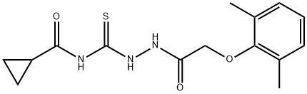 N-({2-[(2,6-dimethylphenoxy)acetyl]hydrazino}carbonothioyl)cyclopropanecarboxamide Struktur