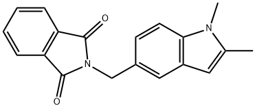 2-((1,2-dimethyl-1H-indol-5-yl)methyl)isoindoline-1,3-dione Struktur