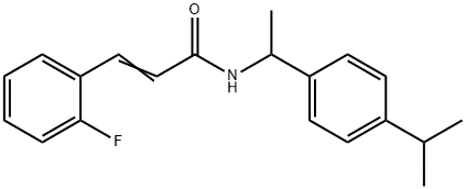 (E)-3-(2-fluorophenyl)-N-[1-(4-propan-2-ylphenyl)ethyl]prop-2-enamide Struktur