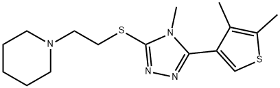 1-[2-[[5-(4,5-dimethylthiophen-3-yl)-4-methyl-1,2,4-triazol-3-yl]sulfanyl]ethyl]piperidine Struktur