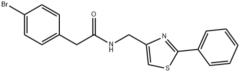 2-(4-bromophenyl)-N-[(2-phenyl-1,3-thiazol-4-yl)methyl]acetamide Struktur