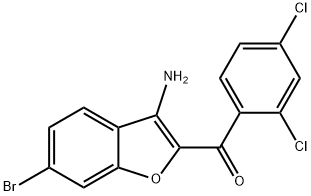 (3-Amino-6-bromo-benzofuran-2-yl)-(2,4-dichloro-phenyl)-methanone Struktur