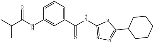 N-(5-cyclohexyl-1,3,4-thiadiazol-2-yl)-3-[(2-methylpropanoyl)amino]benzamide Struktur