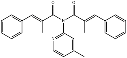 (2E)-2-methyl-N-[(2E)-2-methyl-3-phenylprop-2-enoyl]-N-(4-methylpyridin-2-yl)-3-phenylprop-2-enamide Struktur