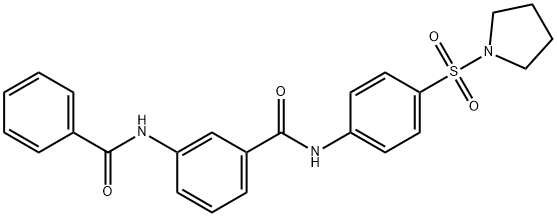 3-benzamido-N-(4-pyrrolidin-1-ylsulfonylphenyl)benzamide Struktur