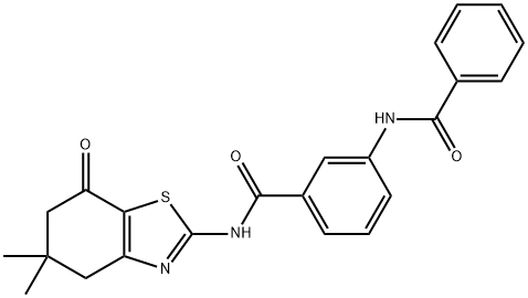 3-benzamido-N-(5,5-dimethyl-7-oxo-4,6-dihydro-1,3-benzothiazol-2-yl)benzamide Struktur