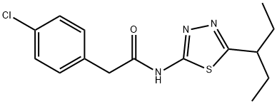 2-(4-chlorophenyl)-N-[5-(pentan-3-yl)-1,3,4-thiadiazol-2-yl]acetamide Struktur