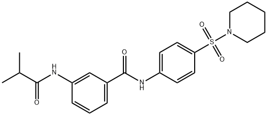 3-(2-methylpropanoylamino)-N-(4-piperidin-1-ylsulfonylphenyl)benzamide Struktur