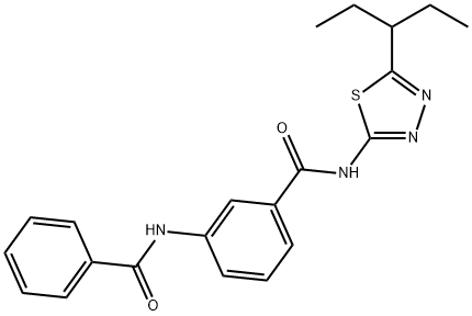 3-benzamido-N-(5-pentan-3-yl-1,3,4-thiadiazol-2-yl)benzamide Struktur