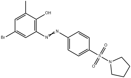 4-bromo-2-methyl-6-{[4-(1-pyrrolidinylsulfonyl)phenyl]diazenyl}phenol Struktur