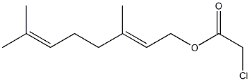 3,7-dimethylocta-2,6-dienyl 2-chloroacetate Struktur