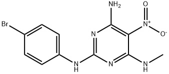 N2-(4-bromophenyl)-N4-methyl-5-nitropyrimidine-2,4,6-triamine Struktur