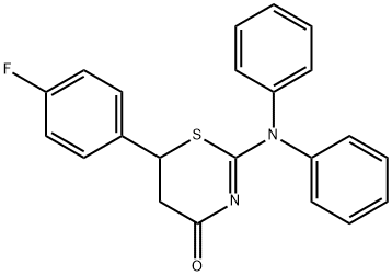 2-(diphenylamino)-6-(4-fluorophenyl)-5,6-dihydro-4H-1,3-thiazin-4-one Struktur