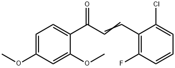 (2E)-3-(2-chloro-6-fluorophenyl)-1-(2,4-dimethoxyphenyl)prop-2-en-1-one Struktur