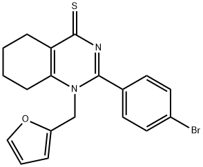 2-(4-bromophenyl)-1-(furan-2-ylmethyl)-5,6,7,8-tetrahydroquinazoline-4(1H)-thione Struktur