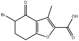 5-Bromo-3-methyl-4-oxo-4,5,6,7-tetrahydro-benzofuran-2-carboxylic acid Struktur