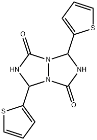 3,7-Di(2-thienyl)tetrahydro-1H,5H-[1,2,4]triazolo[1,2-a][1,2,4]triazole-1,5-dione Struktur