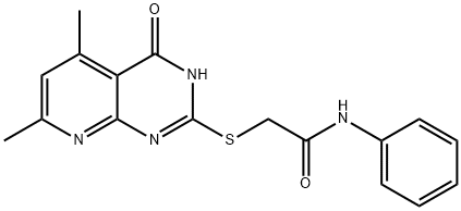 2-((4-hydroxy-5,7-dimethylpyrido[2,3-d]pyrimidin-2-yl)thio)-N-phenylacetamide Struktur