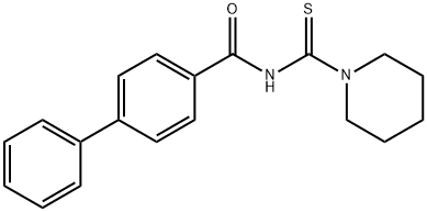 N-(1-piperidinylcarbonothioyl)-4-biphenylcarboxamide Struktur