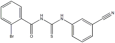 2-bromo-N-{[(3-cyanophenyl)amino]carbonothioyl}benzamide Struktur