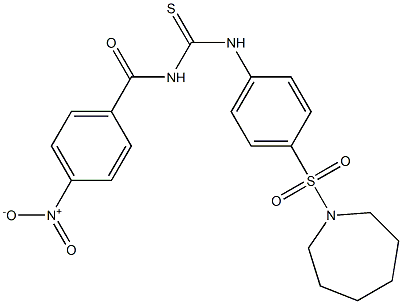 N-({[4-(1-azepanylsulfonyl)phenyl]amino}carbonothioyl)-4-nitrobenzamide Struktur