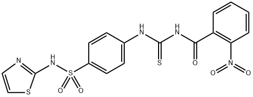 2-nitro-N-[({4-[(1,3-thiazol-2-ylamino)sulfonyl]phenyl}amino)carbonothioyl]benzamide Struktur