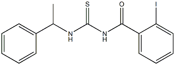 2-iodo-N-{[(1-phenylethyl)amino]carbonothioyl}benzamide Struktur