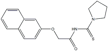 2-(2-naphthyloxy)-N-(1-pyrrolidinylcarbonothioyl)acetamide Struktur