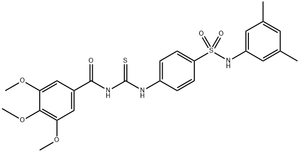 N-{[(4-{[(3,5-dimethylphenyl)amino]sulfonyl}phenyl)amino]carbonothioyl}-3,4,5-trimethoxybenzamide Struktur