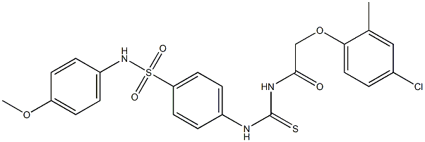 2-(4-chloro-2-methylphenoxy)-N-{[(4-{[(4-methoxyphenyl)amino]sulfonyl}phenyl)amino]carbonothioyl}acetamide Struktur