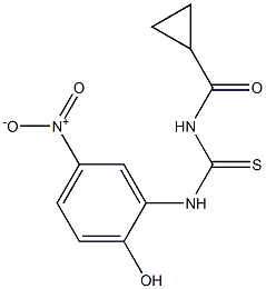 N-{[(2-hydroxy-5-nitrophenyl)amino]carbonothioyl}cyclopropanecarboxamide Struktur