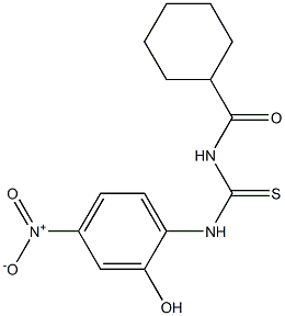 N-{[(2-hydroxy-4-nitrophenyl)amino]carbonothioyl}cyclohexanecarboxamide Struktur