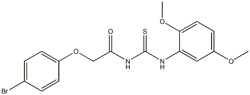 2-(4-bromophenoxy)-N-{[(2,5-dimethoxyphenyl)amino]carbonothioyl}acetamide Struktur