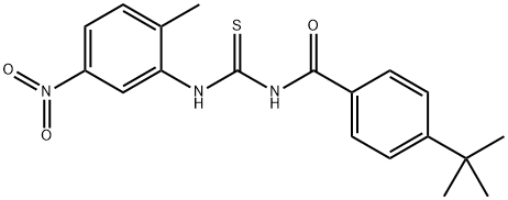 4-tert-butyl-N-{[(2-methyl-5-nitrophenyl)amino]carbonothioyl}benzamide Struktur