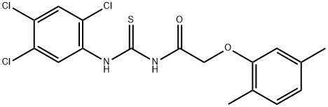 2-(2,5-dimethylphenoxy)-N-{[(2,4,5-trichlorophenyl)amino]carbonothioyl}acetamide Struktur