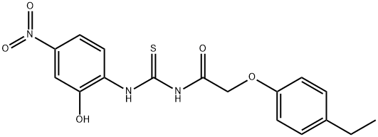 2-(4-ethylphenoxy)-N-{[(2-hydroxy-4-nitrophenyl)amino]carbonothioyl}acetamide Struktur