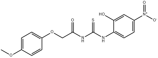 N-{[(2-hydroxy-4-nitrophenyl)amino]carbonothioyl}-2-(4-methoxyphenoxy)acetamide Struktur