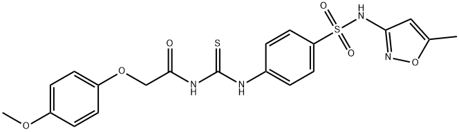 2-(4-methoxyphenoxy)-N-{[(4-{[(5-methyl-3-isoxazolyl)amino]sulfonyl}phenyl)amino]carbonothioyl}acetamide Struktur