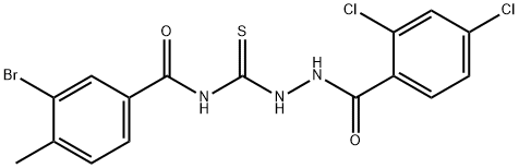 3-bromo-N-{[2-(2,4-dichlorobenzoyl)hydrazino]carbonothioyl}-4-methylbenzamide Struktur