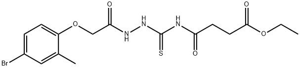 ethyl 4-[({2-[(4-bromo-2-methylphenoxy)acetyl]hydrazino}carbonothioyl)amino]-4-oxobutanoate Struktur