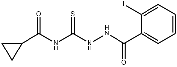 N-{[2-(2-iodobenzoyl)hydrazino]carbonothioyl}cyclopropanecarboxamide Struktur