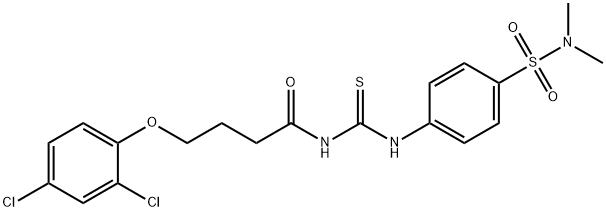 4-(2,4-dichlorophenoxy)-N-[({4-[(dimethylamino)sulfonyl]phenyl}amino)carbonothioyl]butanamide Struktur