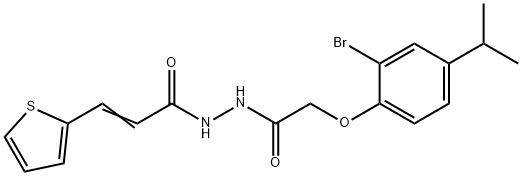 N'-[(2-bromo-4-isopropylphenoxy)acetyl]-3-(2-thienyl)acrylohydrazide Struktur