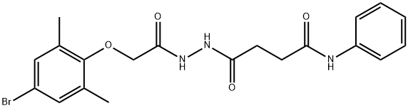 4-{2-[(4-bromo-2,6-dimethylphenoxy)acetyl]hydrazino}-4-oxo-N-phenylbutanamide Struktur