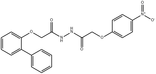 2-(4-nitrophenoxy)-N'-[2-(2-phenylphenoxy)acetyl]acetohydrazide Struktur