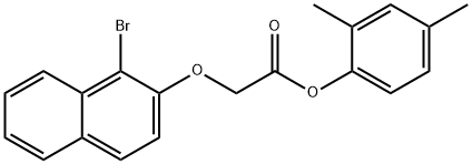 2,4-dimethylphenyl [(1-bromo-2-naphthyl)oxy]acetate Struktur