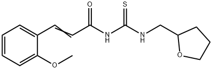 3-(2-methoxyphenyl)-N-{[(tetrahydro-2-furanylmethyl)amino]carbonothioyl}acrylamide Struktur