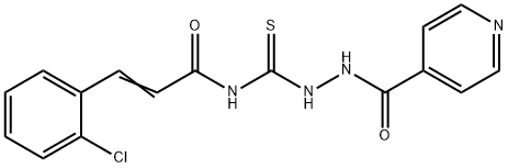 3-(2-chlorophenyl)-N-[(2-isonicotinoylhydrazino)carbonothioyl]acrylamide Struktur